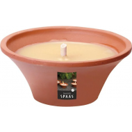 Spaas Bougie de Jardin Coupelle en Terre Cuite - Ø14,7x6,5cm - Ivoire - Nombre d'heures de combustion 6h