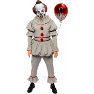 Kostuum IT Pennywise - Heren - Maat M/L - Grijs/Rood - Leeftijd volwassenen - Geslacht Heren - Maat M/L