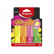 Maped Fluo'Peps Surligneurs Pailletée - 4 pièces - Marque Maped - Couleur Multicolore - Type d'écriture Marqueur