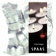 Spaas Theelichtjes- 10u Brandduur - Wit - 10 Stuks - Aantal branduren 10u