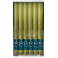 Spaas Rustiques Bougies de Dîner - 10h Durée de Combustion - Ø2,1x25cm - Vert Olive - 12 Pièces - Nombre d'heures de combustion 10h