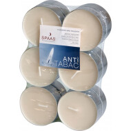 Spaas Anti-Tabak Geurtheelicht - 10u Brandduur - Wit - 12 Stuks - Aantal branduren 10u