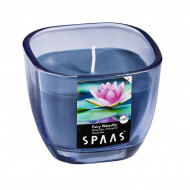 Spaas Fairy Waterlily Bougie Parfumée - 30h de Combustion - Ø8,4x7,2cm - Verre - Bleu - Nombre d'heures de combustion 30h