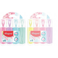 Maped Fluo'Peps Classic Pastel  Surligneurs - 4 pièces - 2ass - Marque Maped - Type d'écriture Marqueur - Couleur Multicolore