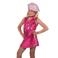 Robe Disco Rose à Paillettes - Taille 164 - Sexe Fille - Taille  164 - Age à partir de 14 jaar