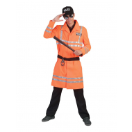 Kostuum Politieman Oranje - One Size - Geslacht Heren - Maat One Size
