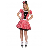 Verkleedjurk Minnie Muis Rood Polkadot - Maat 36/38 - Geslacht Dames - Maat 36/38
