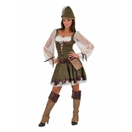 Kostuum Jurk Lady Marian Robin Hood - Maat 36/38 - Geslacht Dames - Maat 36/38