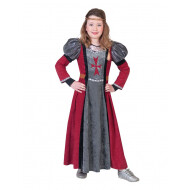 Kinderkostuum Jurk Jonkvrouw Lady Red - Maat 128 - Maat 128 - Leeftijd 7 t/m 8 jaar - Geslacht Meisje