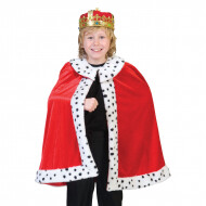 Cape Koningsmantel Rood King Arthur - Maat 116 - Geslacht Jongen - Maat 116 - Leeftijd 5 t/m 6 jaar