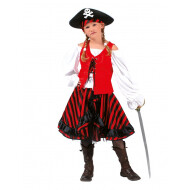 Déguisement de Pirate Coeur Noir Fille - Taille 140 - Taille  140 - Sexe Fille - Age 9 jusqu'à 10 ans