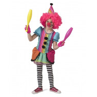 Kinderkostuum Rainbow Clown Meisje - Maat 116 - Geslacht Meisje - Leeftijd 5 t/m 6 jaar - Maat 116