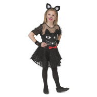 Verkleedjurk Black Kitty - Maat 140 - Geslacht Meisje - Leeftijd 9 t/m 10 jaar - Maat 140