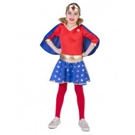 Kinderkostuum Super Girl - Maat 140 - Geslacht Meisje - Maat 140 - Leeftijd 9 t/m 10 jaar