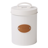 Voorraaddoos thee 11x15cm - Merk DDD - Materiaal Metaal - Kleur Wit