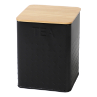 Voorraaddoos thee 11x11x14cm - Merk DDD - Kleur Zwart - Materiaal Metaal