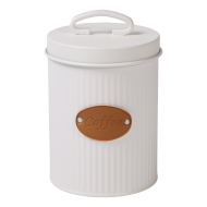 Voorraaddoos koffie 11x15cm - Merk DDD - Materiaal Metaal - Kleur Wit