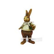 Decoratieve paashaas met wortel 18,5 cm - Topper - Merk DDD