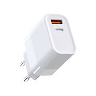 BeVibe Fast Charger USB en USB-C Adapter - 20W - Wit - Topper