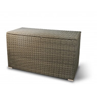 Coffre à Coussin - 150x70x83cm - Résine Tressée - Brun