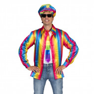 Chemise disco arc-en-ciel homme - Taille 60/62 - Taille  60/62 - Sexe Hommes