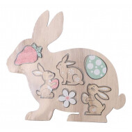 Décoration figurines lapin de pâques en bois - Marque DDD