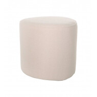 Pouf Tirana - Ø40x38cm - Vanille - Marque DDD - Pieds Non - Couleur Vanille - Matériel Polyester
