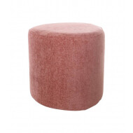 Pouf Tirana - Ø40x38cm - Vieux Rose - Marque DDD - Pieds Non - Matériel Polyester - Couleur Vieux Rose