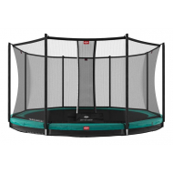 Berg Trampoline Favorit InGround met Veilighiedsnet - 430cm - Rond - Groen - Nieuw sinds 31/03/2021 - Merk Berg - Leeftijd vanaf 6 jaar