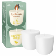 Bolsius Grapefruit & Ginger Candle Refills - 48u Brandduur - 2 Stuks - Merk Bolsius - Aantal branduren 48u