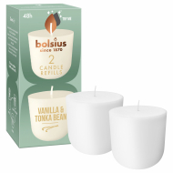 Bolsius Vanilla & Tonka Bean Candle Refills - 48u Brandduur - 2 Stuks - Merk Bolsius - Aantal branduren 48u