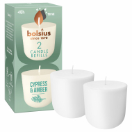 Bolsius Cypress & Amber Candle Refills - 48u Brandduur - 2 Stuks - Merk Bolsius - Aantal branduren 48u