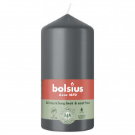 Bolsius Stompenkaars - 33u Brandduur - Ø58mm - 12cm - Stormy Grey - Merk Bolsius - Kleur Donkergrijs - Aantal branduren 33u - Geur Ongeparfumeerd