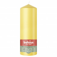 Bolsius Stompenkaars - 75u Brandduur - Ø68mm - 20cm - Sunny Yellow - Merk Bolsius - Kleur Geel - Geur Ongeparfumeerd - Aantal branduren 75u