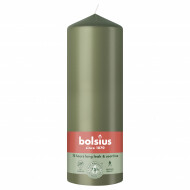 Bolsius Stompenkaars - 75u Brandduur - Ø68mm - 20cm - Fresh Olive - Merk Bolsius - Aantal branduren 75u - Geur Ongeparfumeerd - Kleur Groen