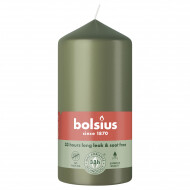 Bolsius Stompenkaars - 33u Brandduur - Ø58mm - 12cm - Fresh Olive - Merk Bolsius - Kleur Groen - Aantal branduren 33u - Geur Ongeparfumeerd