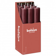 Bolsius Dinerkaars Rustiek - 15h Brandduur - Ø23cm - 30cm - Velvet Red - Merk Bolsius - Aantal branduren 15u
