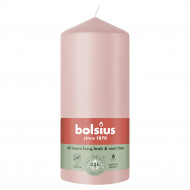 Bolsius Stompenkaars - 43u Brandduur - Ø68mm - 13cm - Misty Pink - Merk Bolsius - Kleur Roze - Geur Ongeparfumeerd - Aantal branduren 43u