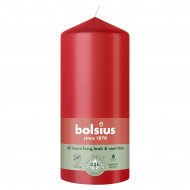 Bolsius Stompenkaars - 43u Brandduur - Ø68mm - 13cm - Delicate Red - Merk Bolsius - Kleur Rood - Aantal branduren 43u - Geur Ongeparfumeerd