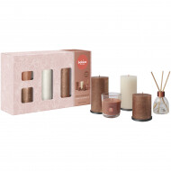 Bolsius Giftset Large Cozy Hideaway - Geurstokjes en Geurkaars - Apple Cinnamon - 5 Delig - Merk Bolsius - Aantal branduren Nvt - Geur Appel Kaneel