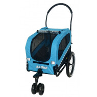 Maxxus Fiets/Wandel Trailer voor Kleine Honden - Max 25kg - Zwart/Blauw - Merk Maxxus