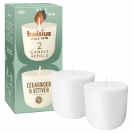 Bolsius Cederwood & Vetiver Candle Refills - 48u Brandduur - 2 Stuks - Merk Bolsius - Aantal branduren 48u