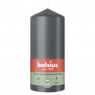 Bolsius Stompenkaars - 43u Brandduur - Ø68mm - 13cm - Stormy Grey - Merk Bolsius - Kleur Donkergrijs - Geur Ongeparfumeerd - Aantal branduren 43u