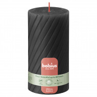 Bolsius Stompenkaars Rustiek Twisted- 60h Brandduur - Ø68mm - 13cm - Stormy Grey - Merk Bolsius - Aantal branduren 60u