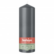 Bolsius Stompenkaars - 75u Brandduur - Ø68mm - 20cm - Stormy Grey - Merk Bolsius - Geur Ongeparfumeerd - Aantal branduren 75u - Kleur Donkergrijs