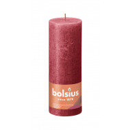 Bolsius Rustiek Stompkaars - 35u Brandduur - Ø70mm - H19cm - Delicate Red - Merk Bolsius - Aantal branduren 35u - Kleur Rood - Geur Ongeparfumeerd