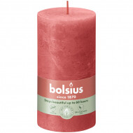 Bolsius Rustiek Stompkaars - 60u Brandduur - Ø68mm - H13cm - Blossom Pink - Merk Bolsius - Geur Ongeparfumeerd - Aantal branduren 60u - Kleur Roze