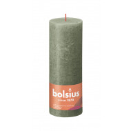 Bolsius Rustiek Stompkaars - 35u Brandduur - Ø70mm - H19cm - Fresh Olive - Merk Bolsius - Kleur Groen - Aantal branduren 35u - Geur Ongeparfumeerd