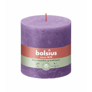 Bolsius Rustiek Stompkaars - 62u Brandduur - Ø100mm - H10cm - Vibrant Violet - Merk Bolsius - Geur Ongeparfumeerd - Aantal branduren 62u - Kleur Paars