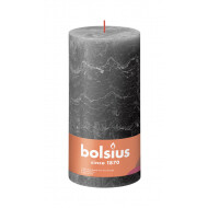 Bolsius Rustiek Stompkaars - 125u Brandduur - Ø100mm - H20cm - Stormy Grey - Merk Bolsius - Geur Ongeparfumeerd - Aantal branduren 125u - Kleur Donkergrijs
